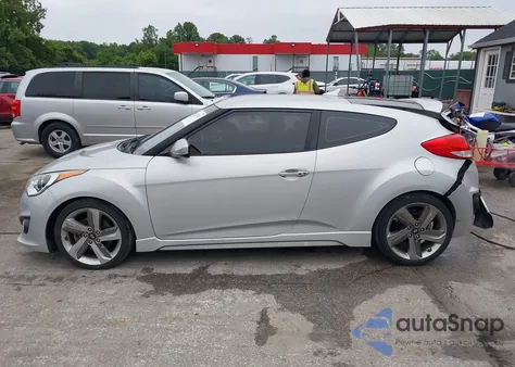 2014 Hyundai Veloster Turbo W/Blue из США, поврежденный, VIN KMHTC6AE6EU206856